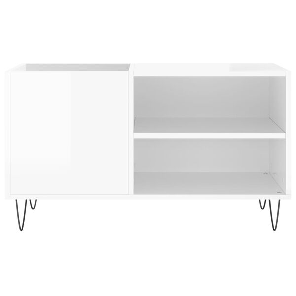 vidaXL Δισκοθήκη Γυαλ. Λευκή 85 x 38 x 48 εκ. από Επεξεργασμένο Ξύλο