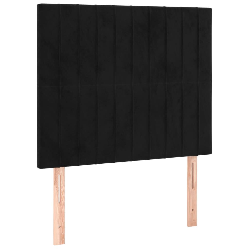 vidaXL Κρεβάτι Boxspring με Στρώμα Μαύρο 90x200 εκ. Βελούδινο