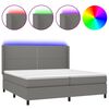 vidaXL &Kappa;&rho;&epsilon;&beta;ά&tau;&iota; Boxspring &mu;&epsilon; &Sigma;&tau;&rho;ώ&mu;&alpha; & LED &Sigma;&kappa;.&Gamma;&kappa;&rho;&iota; 200x200&epsilon;&kappa;. &Upsilon;&phi;&alpha;&sigma;&mu;ά&tau;&iota;&nu;&omicron;