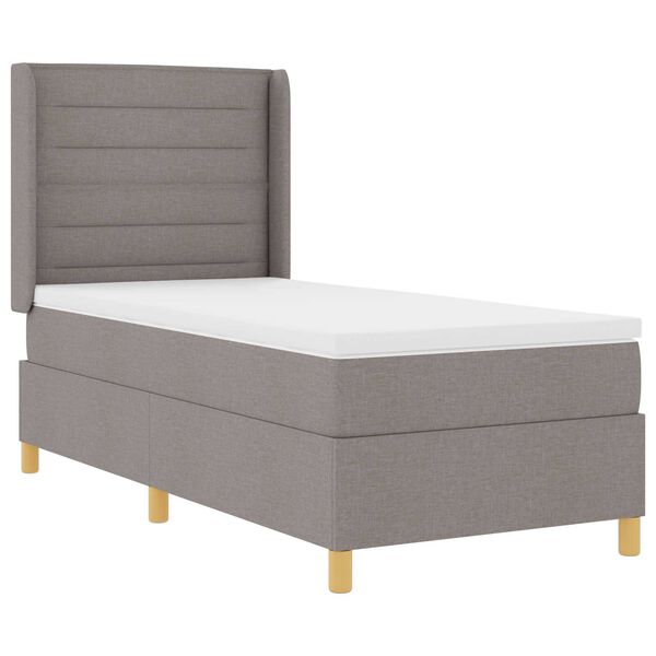 vidaXL Κρεβάτι Box Spring με Στρώμα & LED Ταμπά 80x200 εκ. Υφασμάτινο