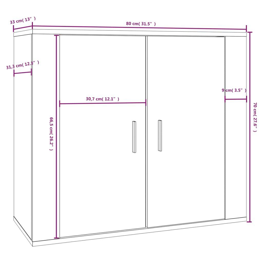 vidaXL Ντουλάπι Καπνιστή Δρυς 80x33x70 εκ. από Επεξεργασμένο Ξύλο