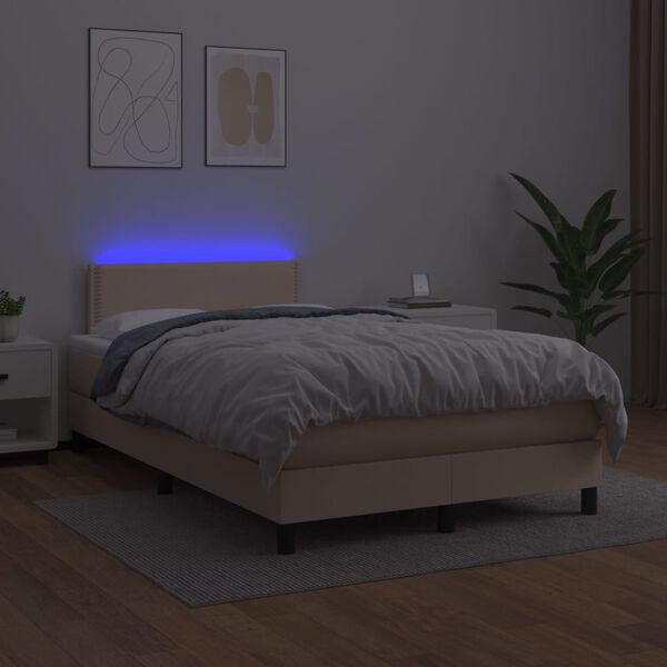 vidaXL &Kappa;&rho;&epsilon;&beta;ά&tau;&iota; Boxspring &Sigma;&tau;&rho;ώ&mu;&alpha;&LED &Kappa;&alpha;&pi;&omicron;&upsilon;&tau;&sigma;ί&nu;&omicron; 120x200 &epsilon;&kappa;. &Sigma;&upsilon;&nu;&theta;. &Delta;έ&rho;&mu;&alpha;