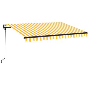 vidaXL Τέντα Συρόμενη Αυτόματη Κίτρινο / Λευκό 350 x 250 εκ.