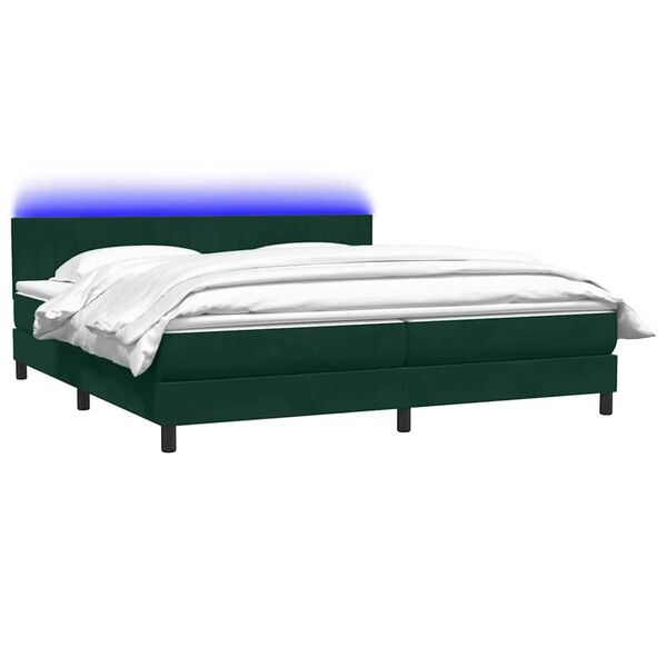 vidaXL &Kappa;&rho;&epsilon;&beta;ά&tau;&iota; Boxspring &mu;&epsilon; &Sigma;&tau;&rho;ώ&mu;&alpha; & LED &sigma;&kappa;&omicron;ύ&rho;&omicron; &pi;&rho;ά&sigma;&iota;&nu;&omicron; 180x220cm &Beta;&epsilon;&lambda;&omicron;ύ&delta;&iota;&nu;&omicron;