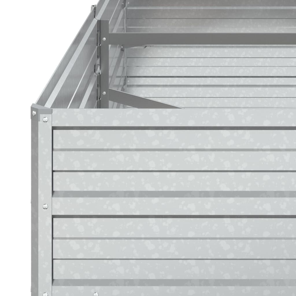 vidaXL Ζαρντινιέρα Υπερυψωμένη Ασημί 160x80x45 εκ. Γαλβανισμ. Χάλυβας