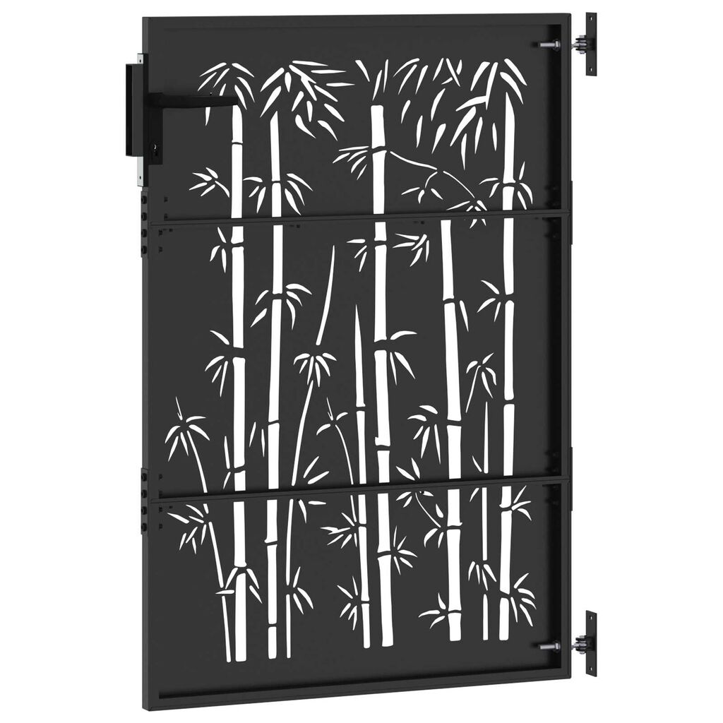vidaXL Πύλη Κήπου Μαύρο 105 x 125 cm Ατσάλι με Επικάλυψη Πούδρας