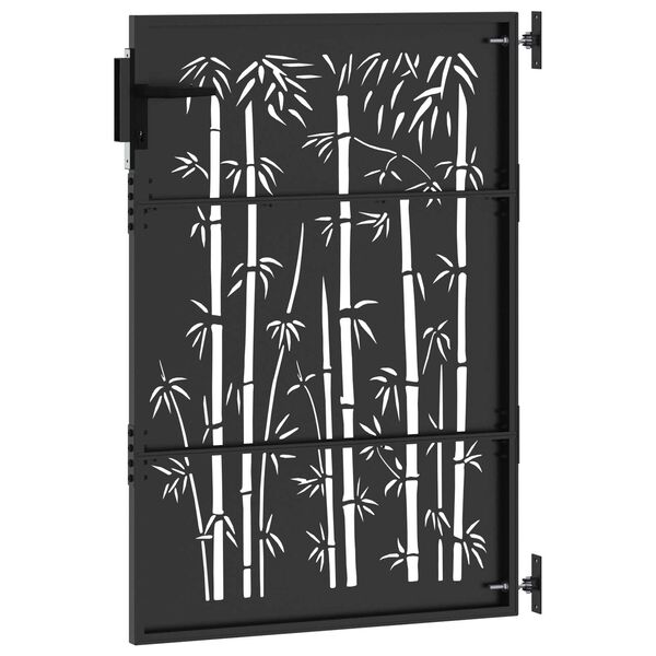 vidaXL Πύλη Κήπου Μαύρο 105 x 125 cm Ατσάλι με Επικάλυψη Πούδρας