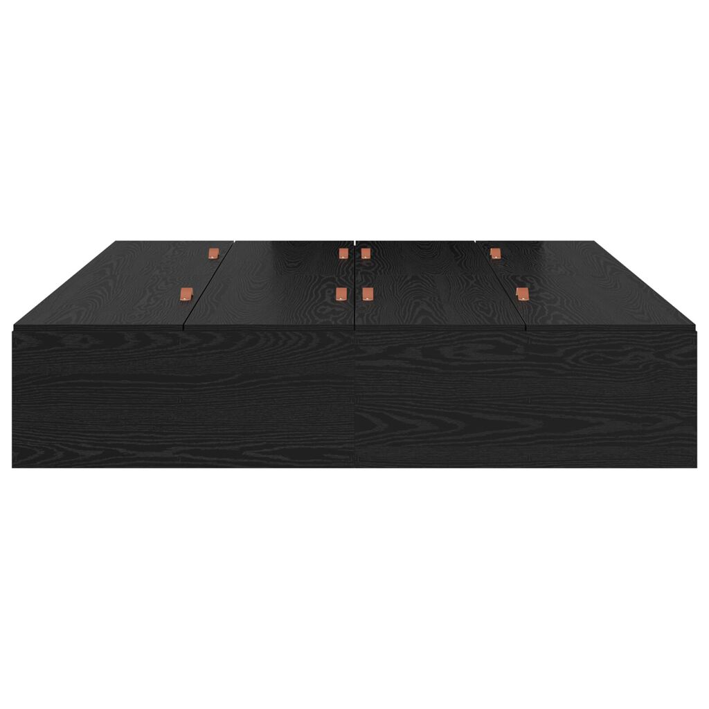 vidaXL Κρεβάτι Αποθήκης Μαύρη Δρυς 150x200 εκ