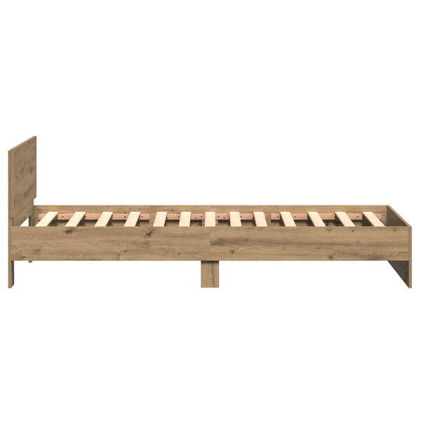 vidaXL Κρεβάτι με Κεφαλάρι Artisan Oak 100 x 200 cm Στερεό Ξύλο Δρυός