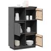 vidaXL Ντουλάπι Ψηλό Γκρι 74 x 35 x 117 εκ. από Μασίφ Ξύλο Πεύκου