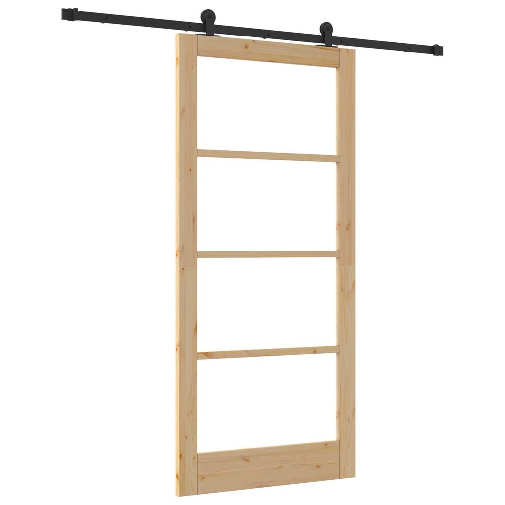 vidaXL Συρόμενη Πόρτα ORKDAL Καφέ 93 x 202 cm Ξύλο και μέταλλο