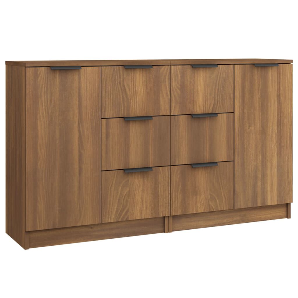 vidaXL Συρταριέρες 2 τεμ. Καφέ Δρυς 60x30x70 εκ. Επεξεργασμένο Ξύλο