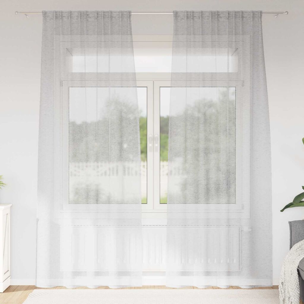 vidaXL Κουρτίνες 2 pcs Ανοιχτό γκρι 140 x 245 εκ. Πολυεστέρας