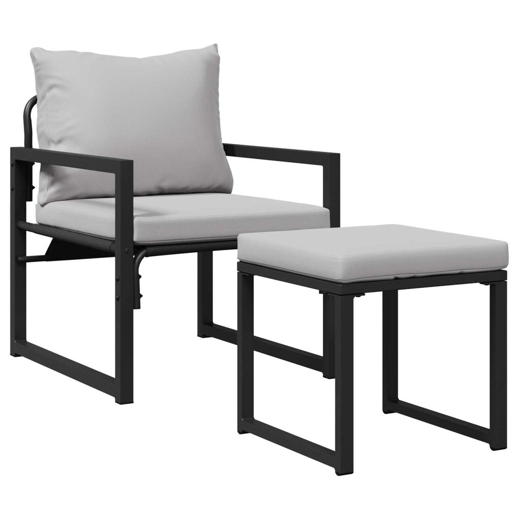 vidaXL Σετ Καναπέ Κήπου 4 pcs Μαύρο 61 x 72.5 x 71 εκ. Ατσάλι