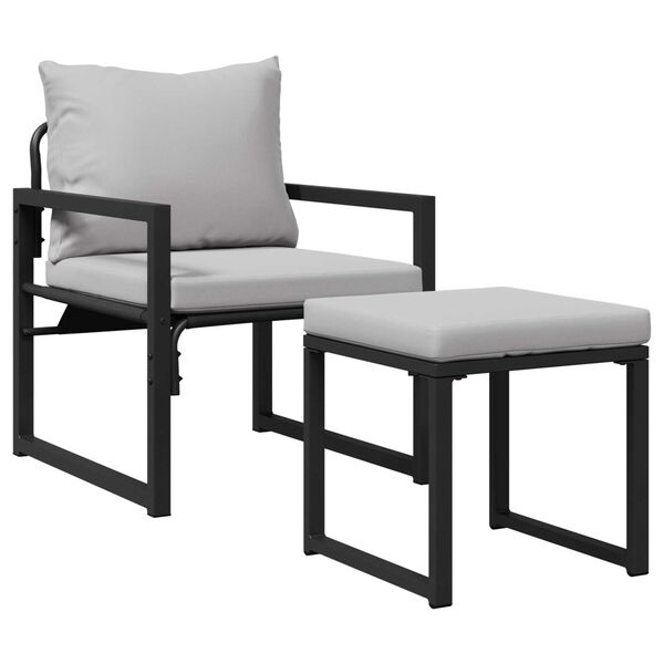 vidaXL Σετ Καναπέ Κήπου 4 pcs Μαύρο 61 x 72.5 x 71 εκ. Ατσάλι