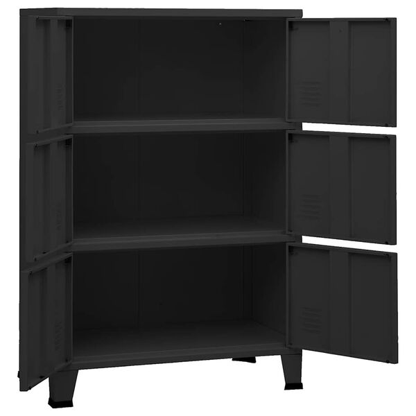 vidaXL Αρχειοθήκη Βιομηχανικού Στιλ Μαύρη 75 x 40 x 115 εκ. Ατσάλινη
