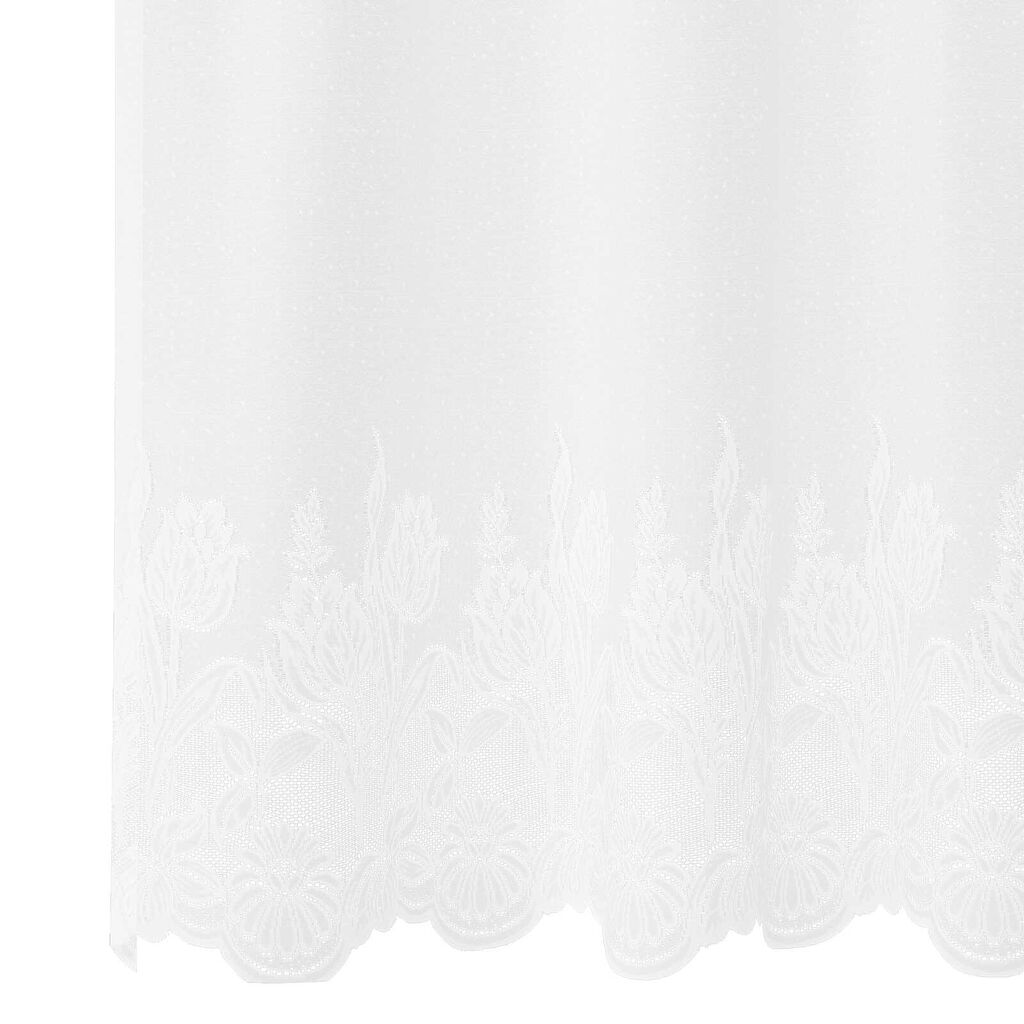 vidaXL Κουρτίνα Δαντέλας με κουρτίνες Floral Λευκό 150 x 100 cm Πολυεστέρας