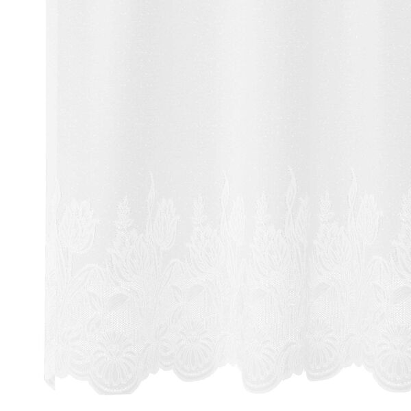 vidaXL Κουρτίνα Δαντέλας με κουρτίνες Floral Λευκό 150 x 100 cm Πολυεστέρας