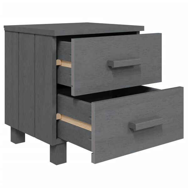 vidaXL Κομοδίνο HAMAR 2 Τεμ. Σκ. Γκρι 40x35x44,5εκ. Μασίφ Ξύλο Πεύκου