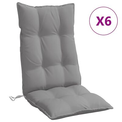 vidaXL Μαξιλάρια Καρέκλας με Πλάτη 6 τεμ. Γκρι από Ύφασμα Oxford