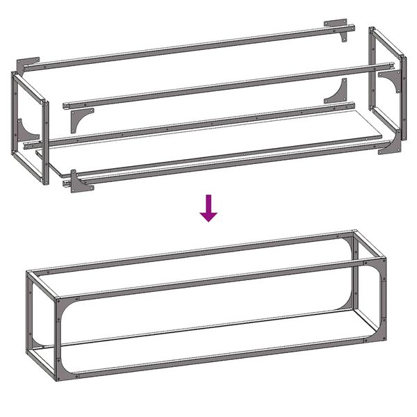 vidaXL Ράφι για καυσόξυλα 25x25x100 εκ. Ατσάλι ψυχρής έλασης