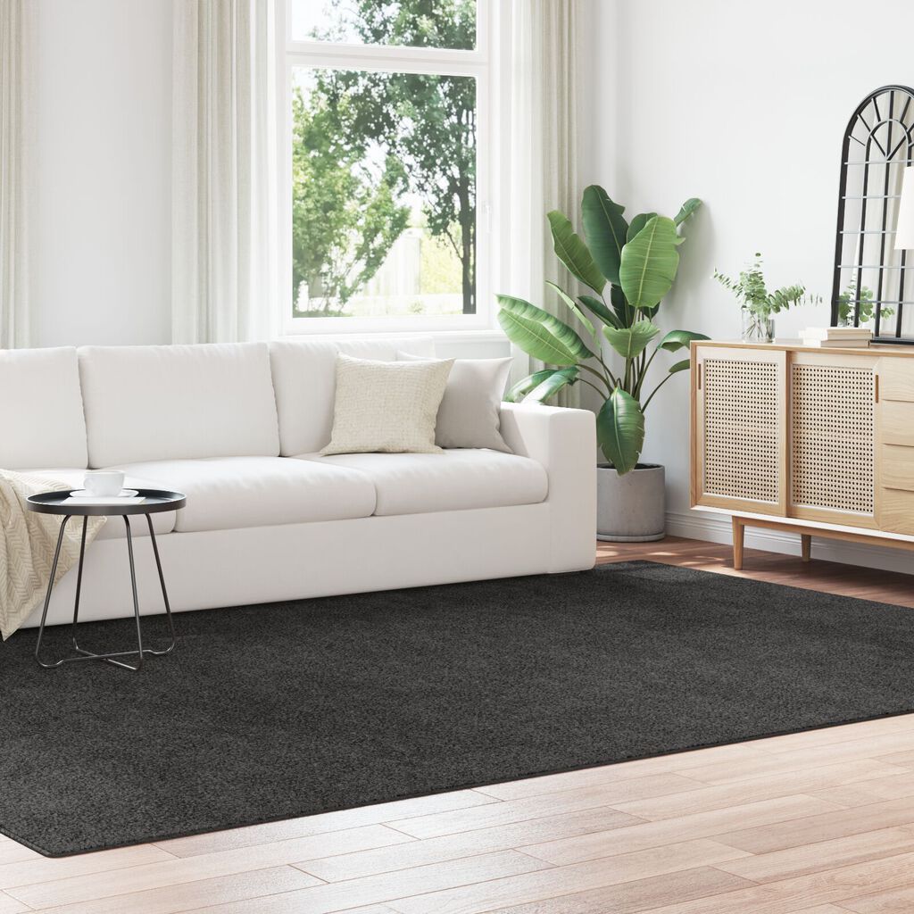 vidaXL Χαλιά Shaggy με Λατέξ Στην Πίσω Όψη Σκούρο Γκρί 240x340 εκ