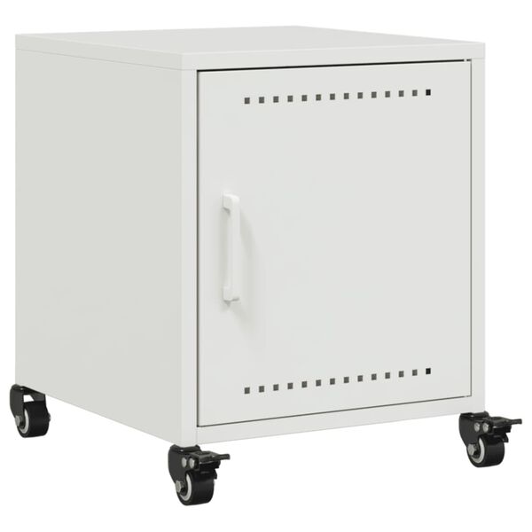 vidaXL Κομοδίνο Λευκό 36x39x43,5 εκ. από Χάλυβα