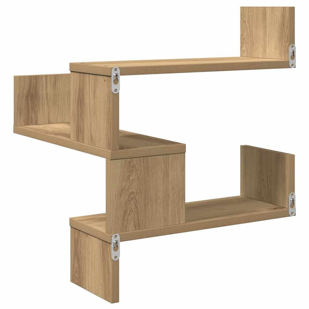 vidaXL Γωνιακό ράφι τοίχου Δρυς τεχνίτης 40x40x49,5 cm