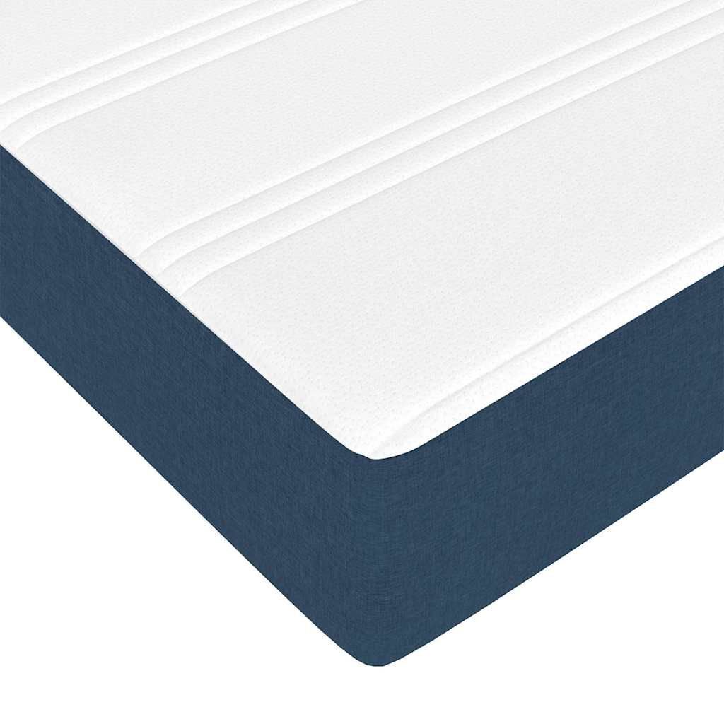 vidaXL Οθωμανικό κρεβάτι με στρώματα μπλε 200x200cm ύφασμα