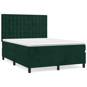 vidaXL &Kappa;&rho;&epsilon;&beta;ά&tau;&iota; Boxspring &mu;&epsilon; &Sigma;&tau;&rho;ώ&mu;&alpha; &Sigma;&kappa;&omicron;ύ&rho;&omicron; &Pi;&rho;ά&sigma;&iota;&nu;&omicron; 140x190&epsilon;&kappa;. &Beta;&epsilon;&lambda;&omicron;ύ&delta;&iota;&nu;&omicron;