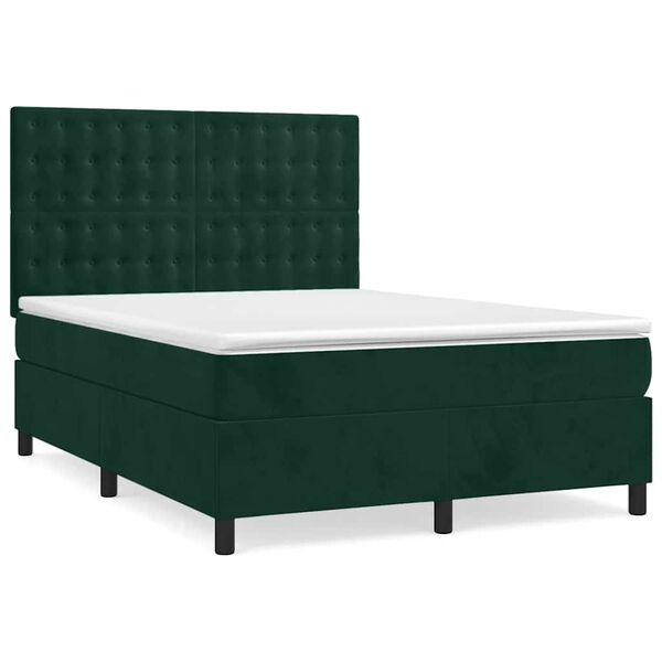 vidaXL &Kappa;&rho;&epsilon;&beta;ά&tau;&iota; Boxspring &mu;&epsilon; &Sigma;&tau;&rho;ώ&mu;&alpha; &Sigma;&kappa;&omicron;ύ&rho;&omicron; &Pi;&rho;ά&sigma;&iota;&nu;&omicron; 140x190&epsilon;&kappa;. &Beta;&epsilon;&lambda;&omicron;ύ&delta;&iota;&nu;&omicron;