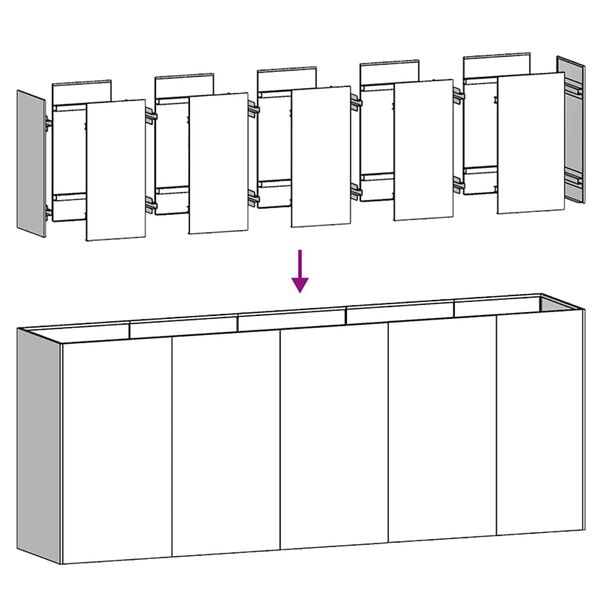vidaXL Ζαρντινιέρα 200x40x80 εκ. Ατσάλι Σκληρυθέν στον Αέρα