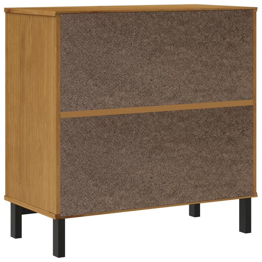 vidaXL Μπουφές FLAM 80x40x80 εκ. από Μασίφ Ξύλο Πεύκο με Γυάλινη Πόρτα