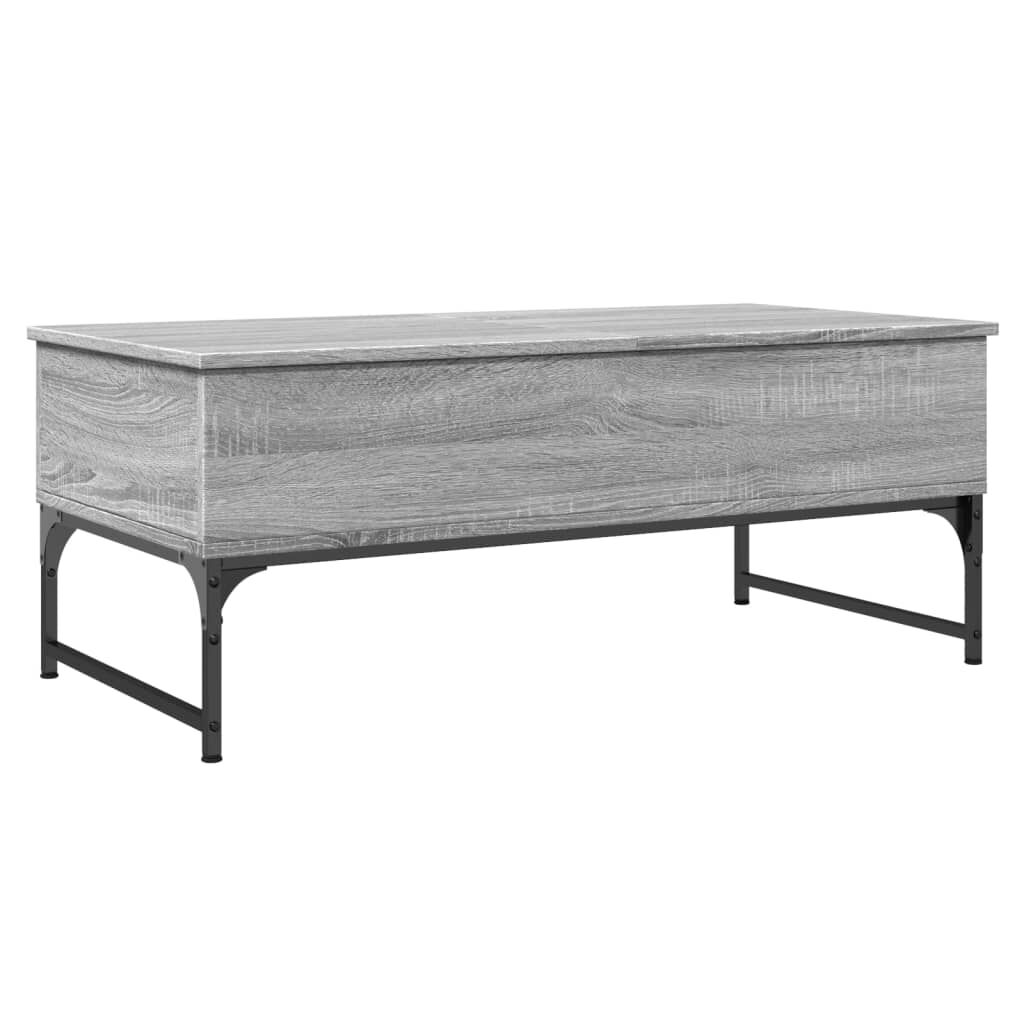 vidaXL Τραπεζάκι Σαλονιού Γκρι Sonoma 100x50x40 εκ. Επ. Ξύλο & Μέταλλο