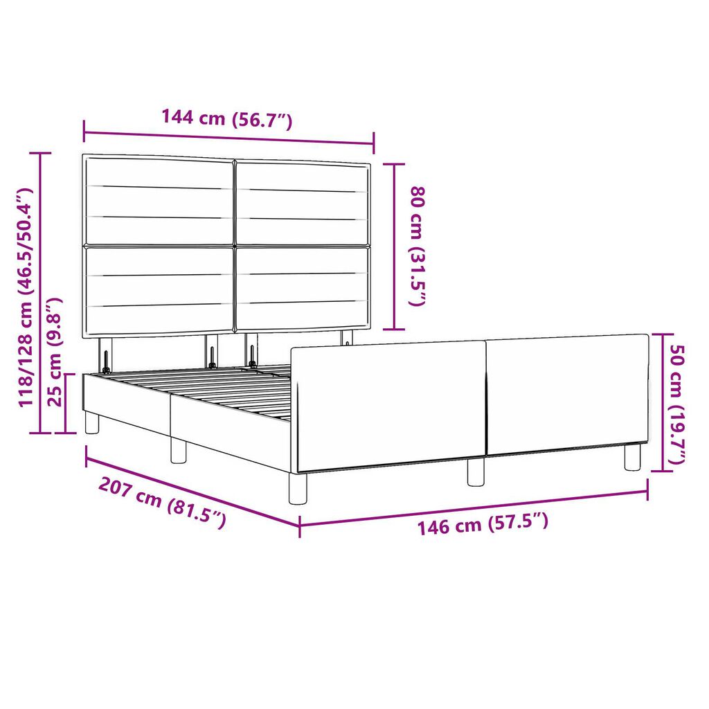vidaXL Κρεμ Κρεβάτι 160x200 εκ Υφασμάτινο