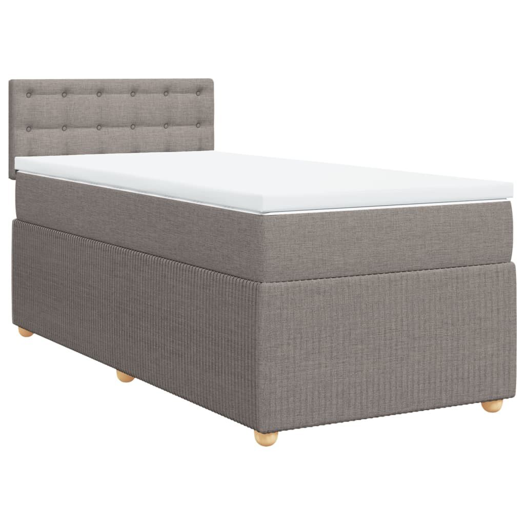 vidaXL Κρεβάτι Boxspring με Στρώμα Taupe 90x190 εκ.Υφασμάτινο