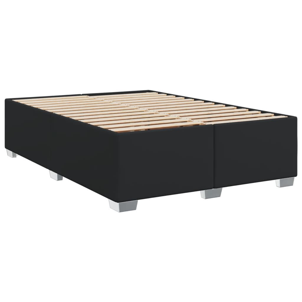vidaXL Κρεβάτι Boxspring με Στρώμα Μαύρο 140x200εκ.από Συνθετικό Δέρμα