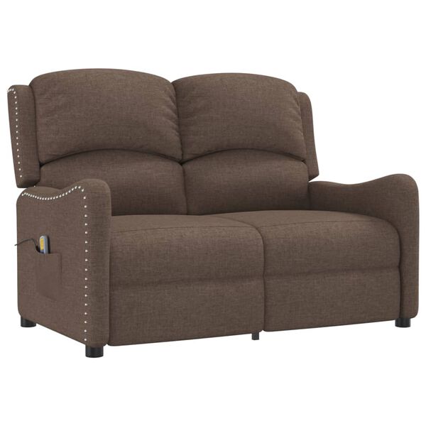 vidaXL Πολυθρόνα Μασάζ Διθέσια Ανακλινόμενη Taupe Υφασμάτινη