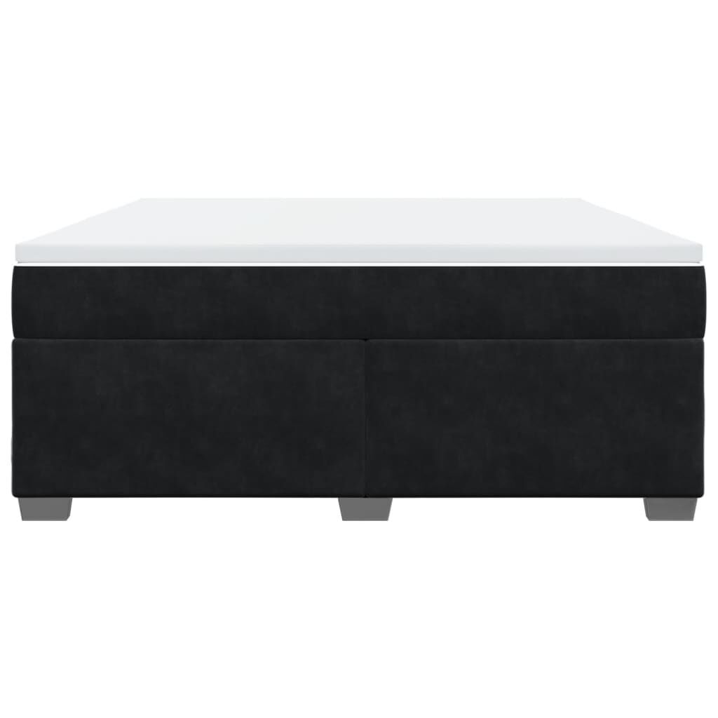 vidaXL Κρεβάτι Boxspring με Στρώμα Μαύρο 180x200 εκ. Βελούδινο