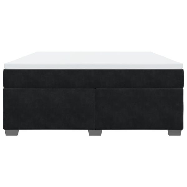 vidaXL Κρεβάτι Boxspring με Στρώμα Μαύρο 180x200 εκ. Βελούδινο