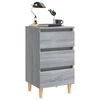 vidaXL Κομοδίνο Γκρι Sonoma 40 x 35 x 69 εκ. με Μασίφ Ξύλινα Πόδια