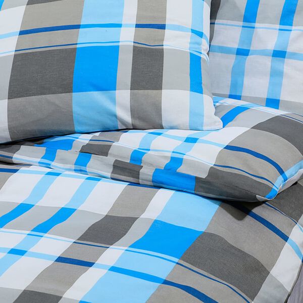 vidaXL Σετ Παπλωματοθήκης Μπλε και Γκρι 140x200 εκ. Βαμβακερό