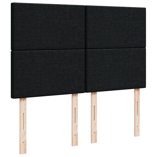 vidaXL Κρεβάτι Boxspring με Στρώμα Μαύρο 140x190 εκ. Υφασμάτινο