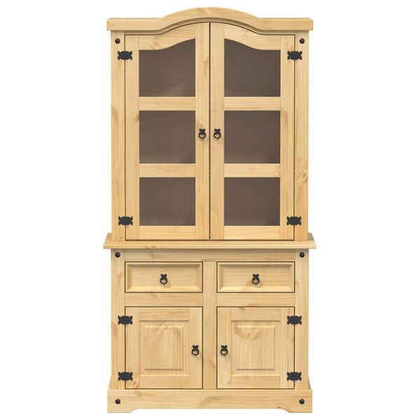 vidaXL Βιτρίνα Corona 100 x 48,5 x 179 εκ. από Μασίφ Ξύλο Πεύκου