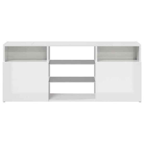 vidaXL Έπιπλο Τηλεόρασης με LED Γυαλιστερό Λευκό 120x30x50 εκ.