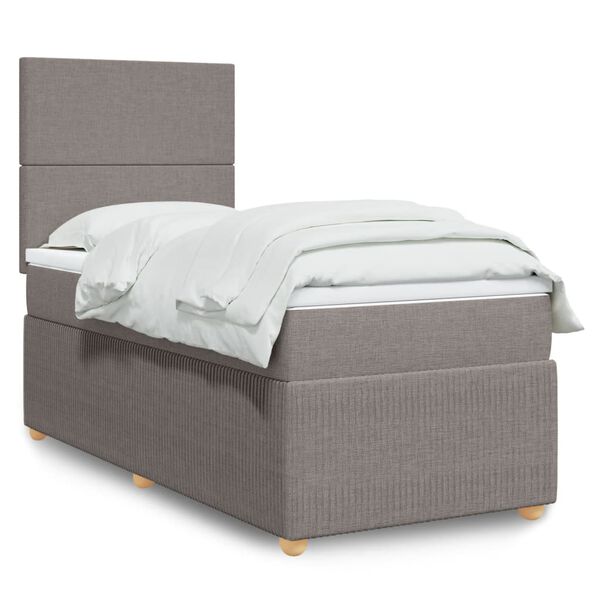 vidaXL &Kappa;&rho;&epsilon;&beta;ά&tau;&iota; Boxspring &mu;&epsilon; &Sigma;&tau;&rho;ώ&mu;&alpha; Taupe 90x200 &epsilon;&kappa;. &Upsilon;&phi;&alpha;&sigma;&mu;ά&tau;&iota;&nu;&omicron;