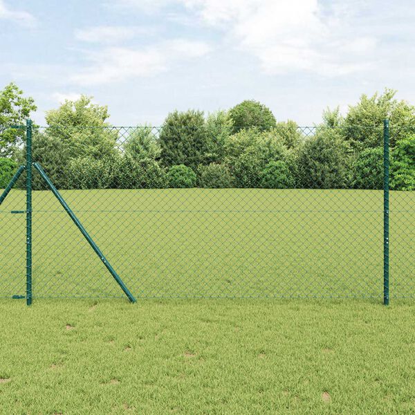 vidaXL Φράχτης Πράσινο 10 x 1.6 m Μέταλλο