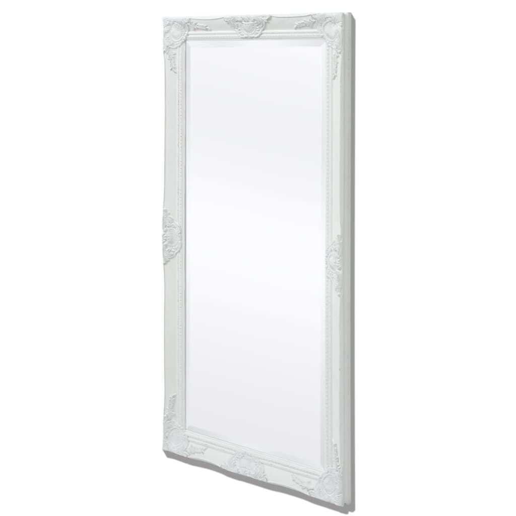 vidaXL Καθρέφτης Τοίχου με Μπαρόκ Στιλ Λευκός 120 x 60 εκ.