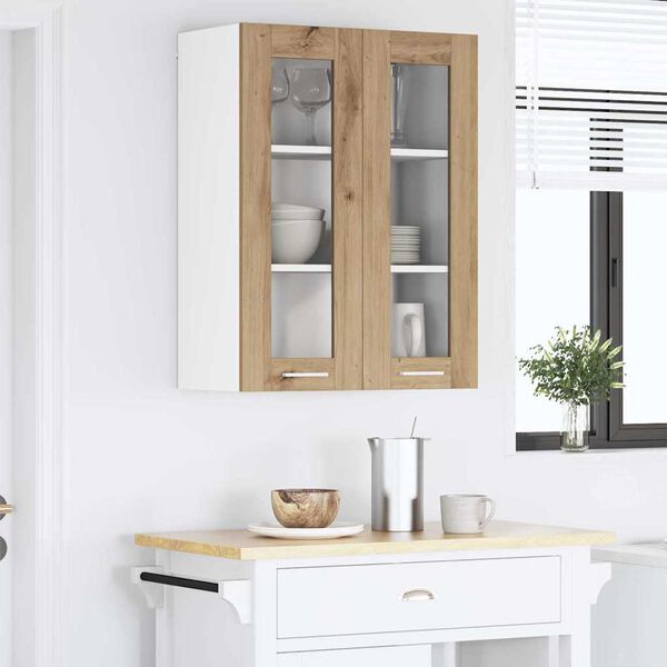 vidaXL &Kappa;&rho;&epsilon;&mu;&alpha;&sigma;&tau;ό &nu;&tau;&omicron;&upsilon;&lambda;ά&pi;&iota; &mu;&epsilon; &pi;ό&rho;&tau;&alpha; Riga Artisan Oak 60 x 31 x 80 &epsilon;&kappa;.