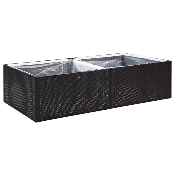 vidaXL Ζαρντινιέρα Κήπου Μαύρη 157 x 80 x 40 εκ. από Συνθετικό Ρατάν
